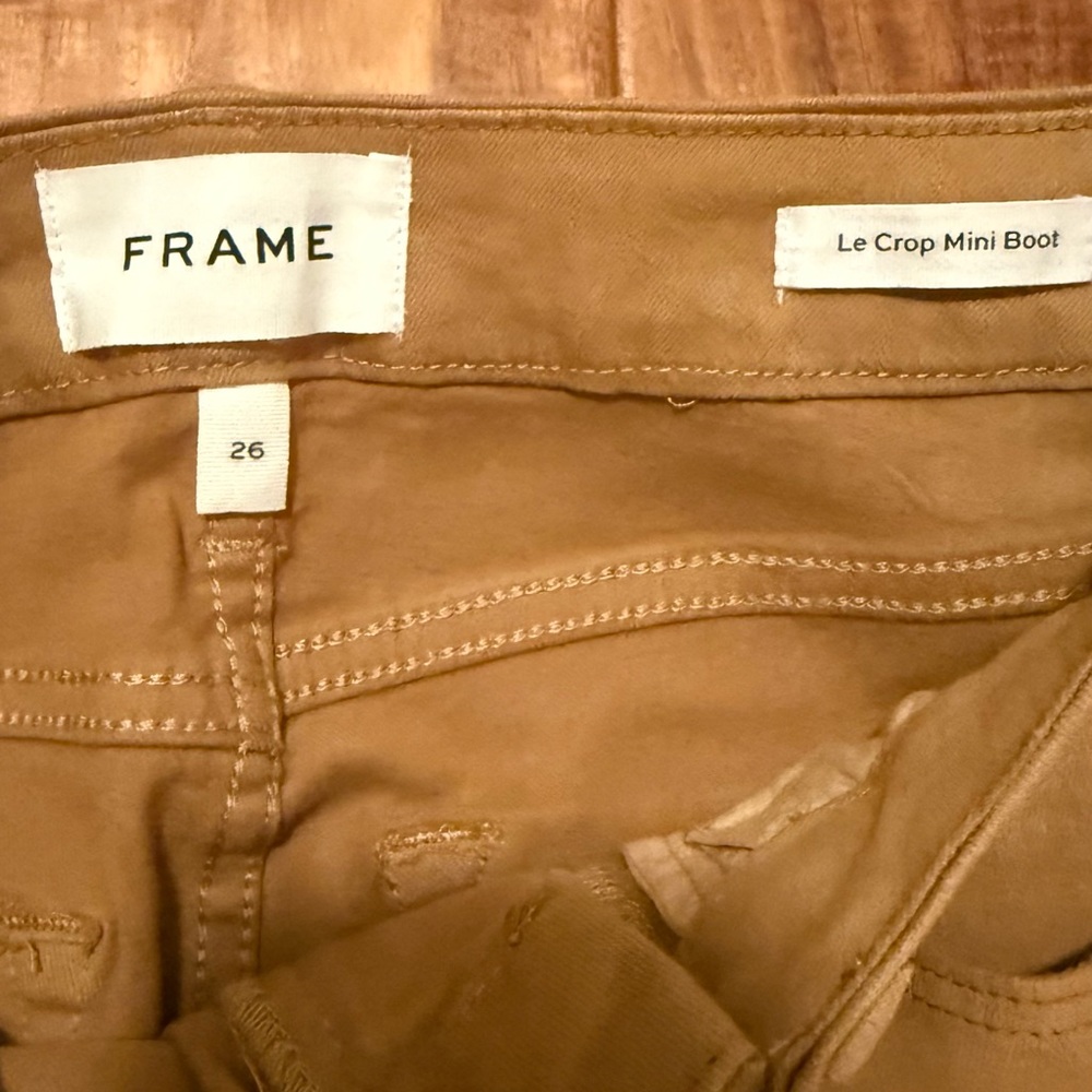 Frame Le Crop Mini Boot Coated
Denim Pants Vicuna Color Size 26 - Picture 3 of 9